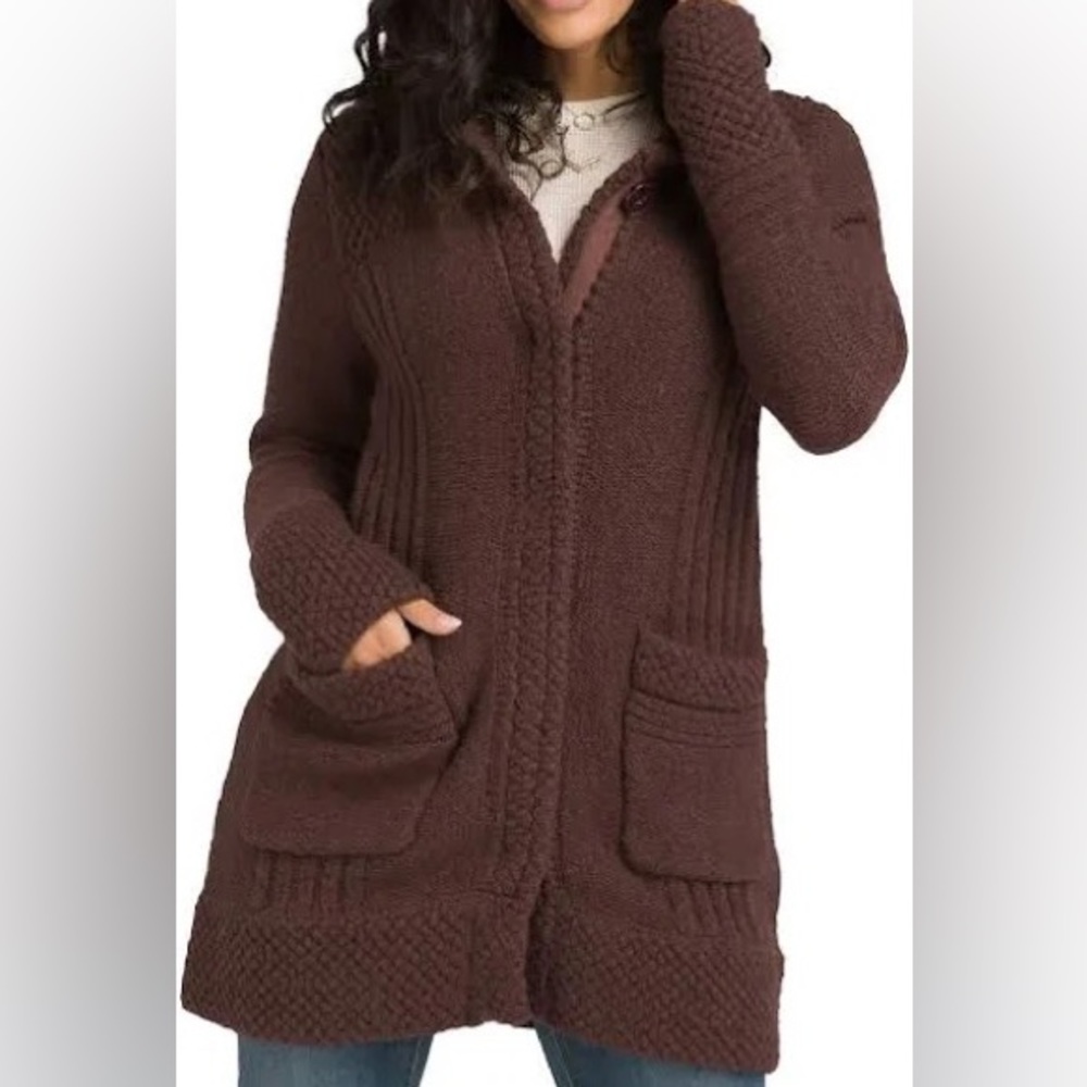 Prana Elsin Sweater Coat—M, Cocoa